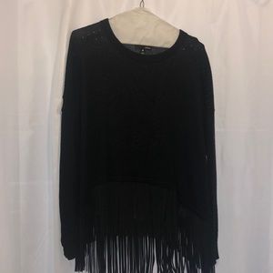 AQUA Fringe Sweater